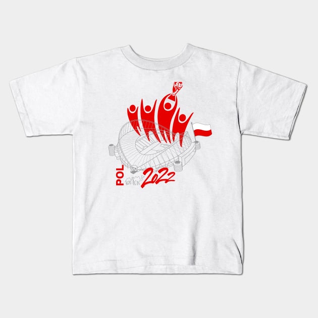 Poland World Cup Soccer 2022 Kids T-Shirt by DesignOfNations
